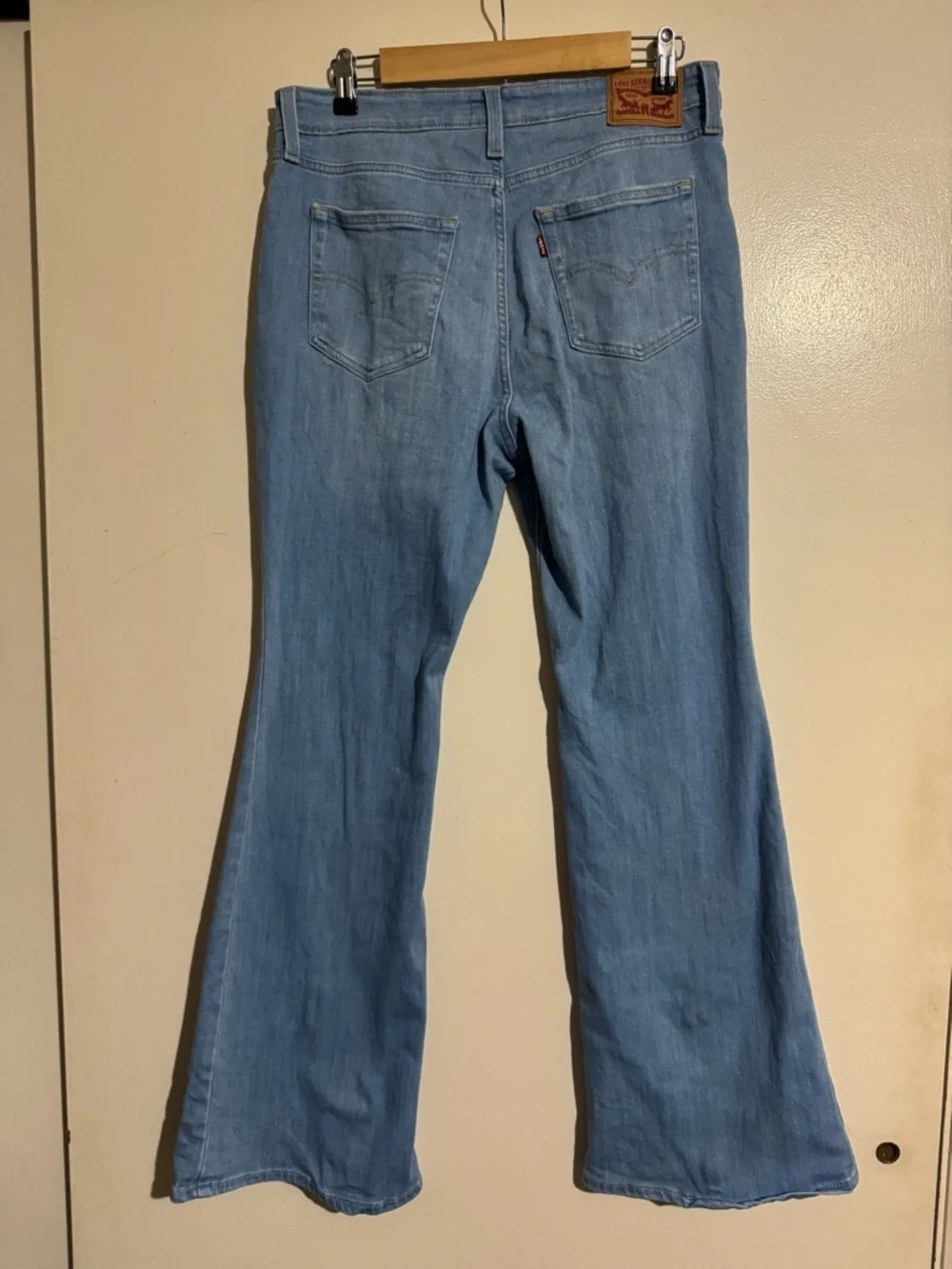Levi’s 726 High rise Flare light wash blue jeans W31 L 32 distressed destroyed
